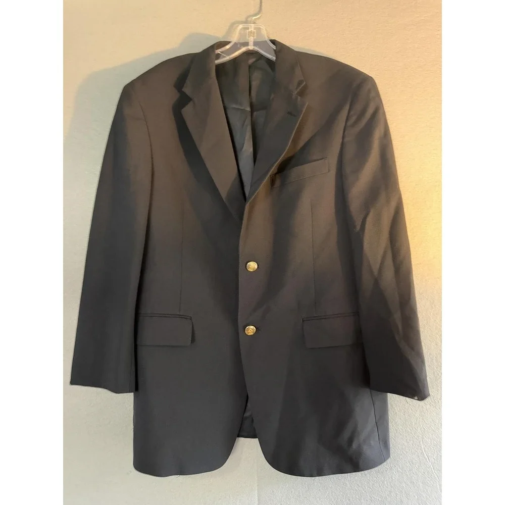 Graham & Gunn Ltd. Blazer Sport Coat Mens 40S Blue Gold Button USA Jacket